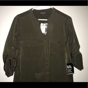 New Express dark army green dress